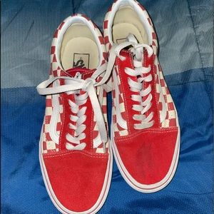 Red checker Vans size 7